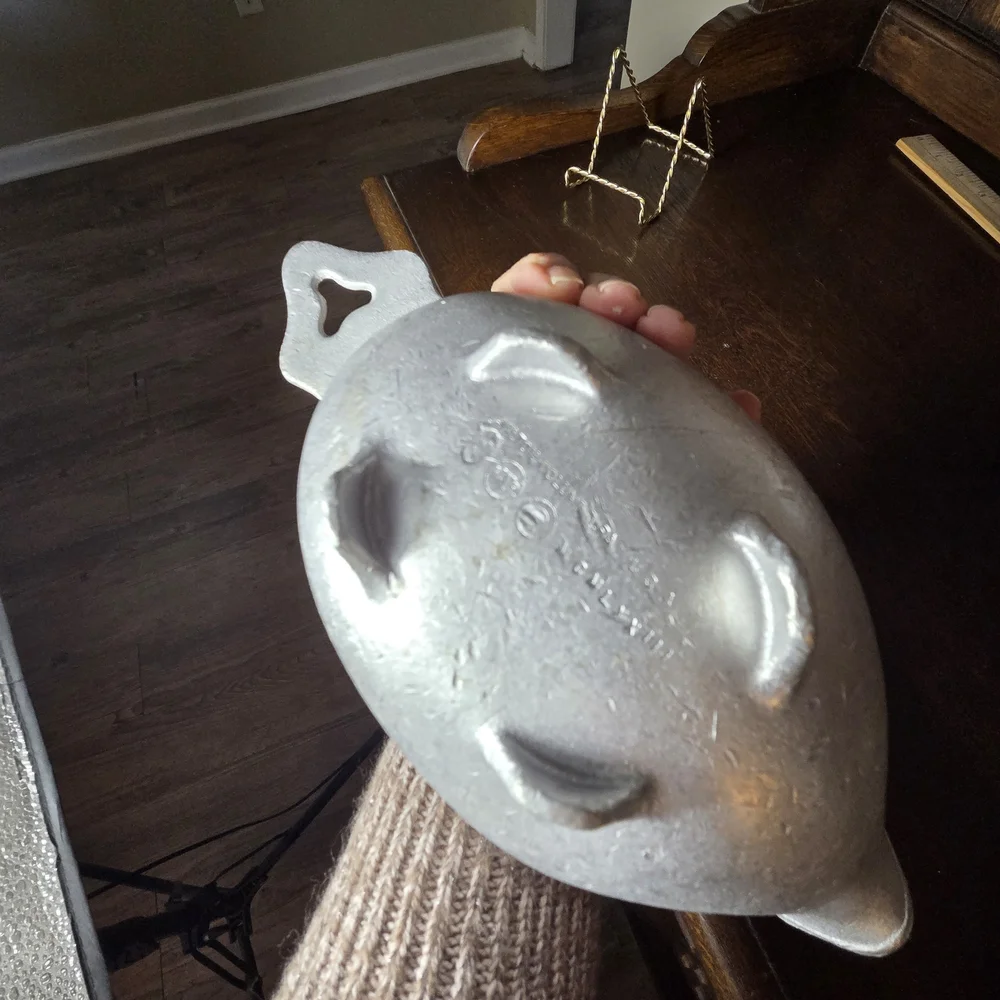 Vintage Pewter Footed Gravy Boat.